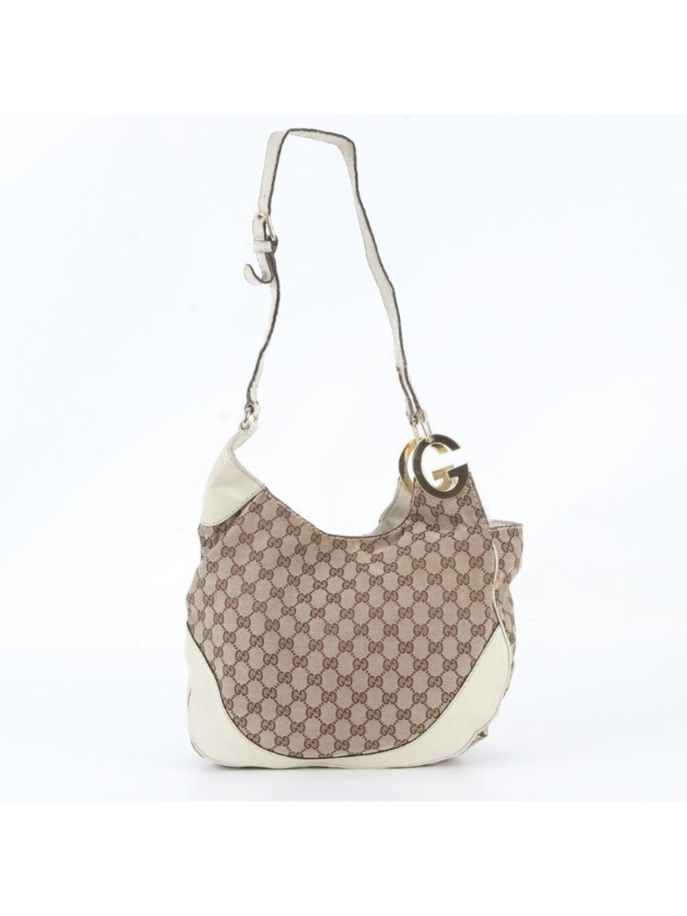 Gucci GG Canvas Charlotte Leather Shoulder Bag